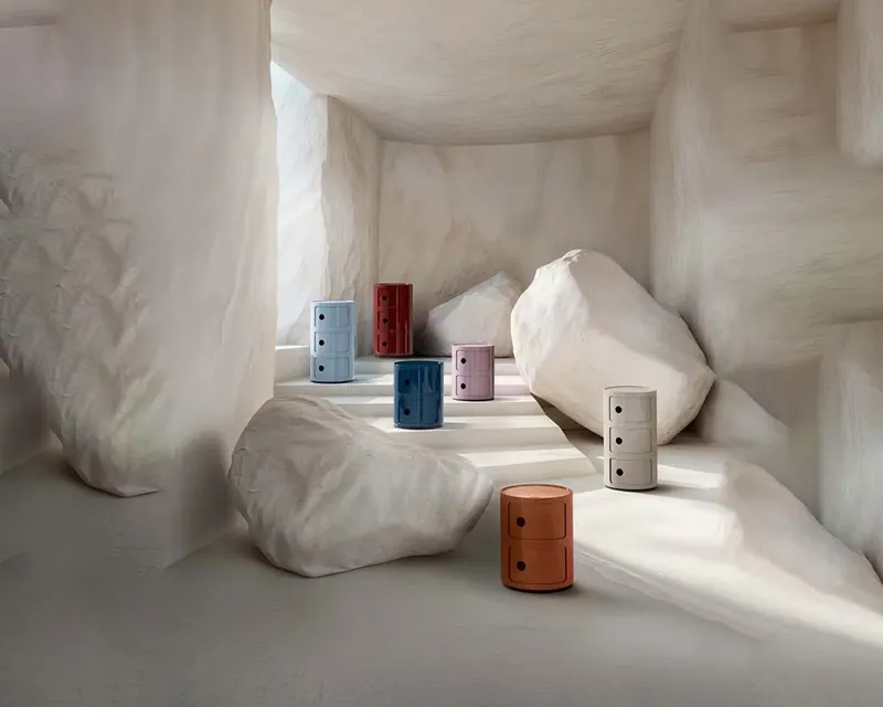 Kartell Componibili storage unit used as a bedside table