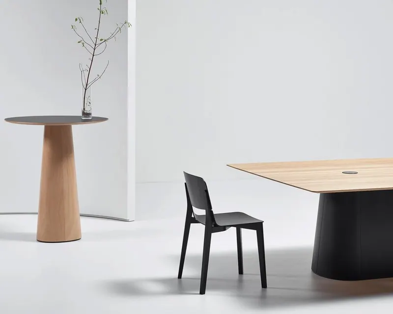TON bentwood chairs around an oak dining table