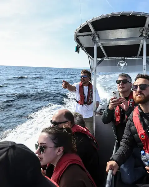 Guided boat tour near Cape Smokey