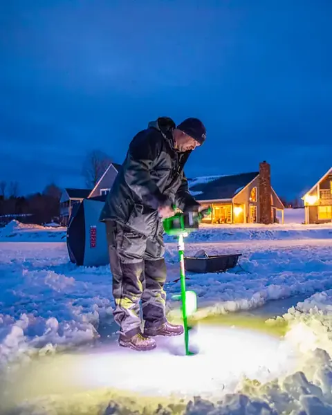 Ice fishing near Cape Smokey