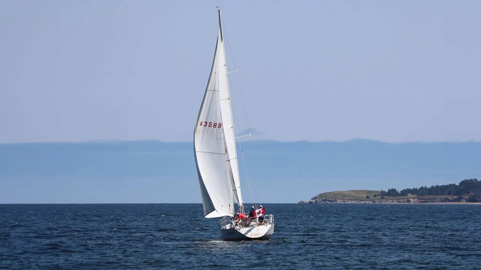 Sailing yacht on the open Atlantic