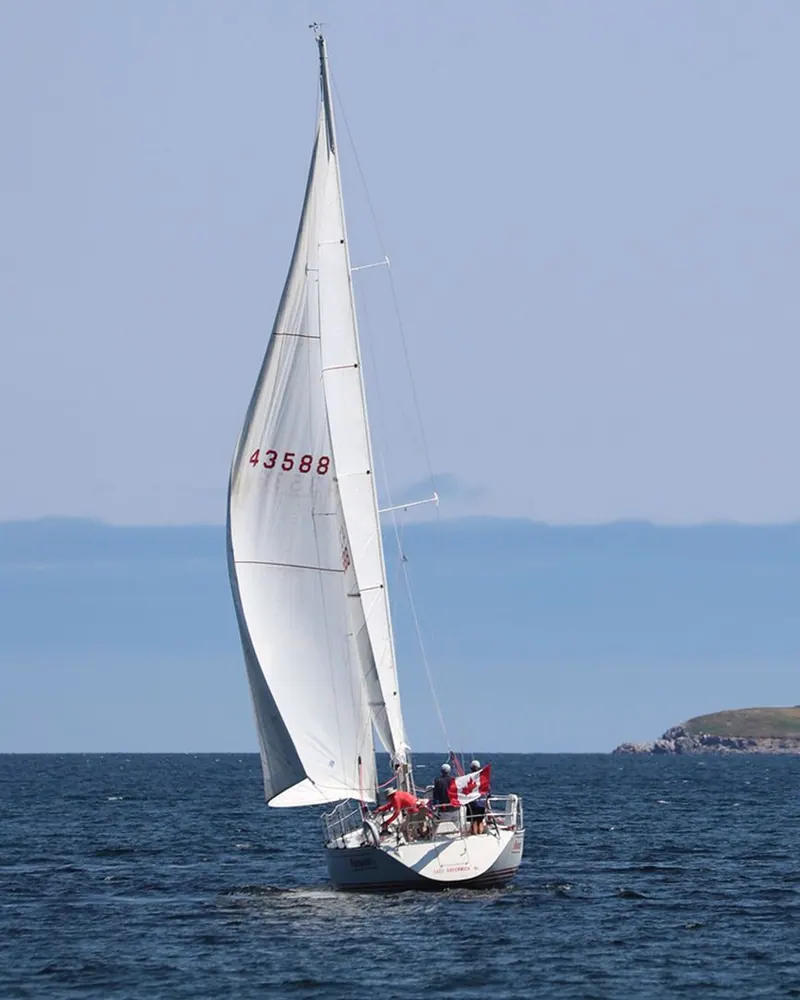 Sailing yacht on the open Atlantic